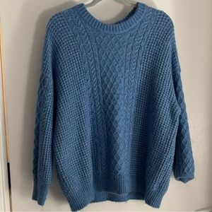 LC Lauren Conrad Cable Knit Blue Sweater